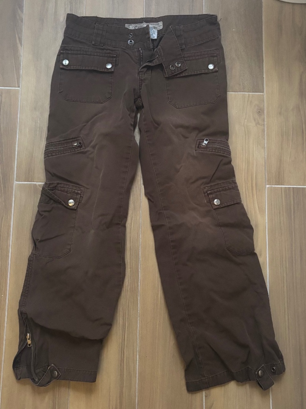True y2k 90s vintage brown cargo pants caffeine grunge skater pockets